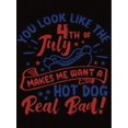 thumbnail image 2 of T-Shirt Graphique Décontracté pour Femmes avec Hot Dog - Col Rond Confortable, Manches Courtes, Parfait pour l'Été et les Sports, Imprimé Hot Dog Anglais, Mode Décontractée, Fête des Pères, Fête des Mères, 2 of 6