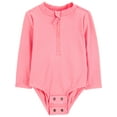 thumbnail image 3 of Carter's Child of Mine Baby Girl Long- Sleeve Rash Guard Swimsuit, One-Piece, Sizes 0/3-18M, 3 of 6