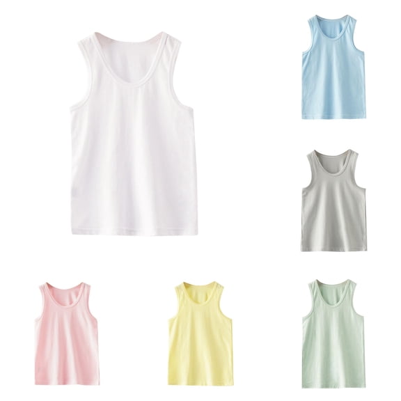 HCYSFG Girls Solid Color Tank Top Crewneck Sleeveless Classic Regular Fit Layering Undershirt Everyday Basic Summer Tops