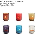thumbnail image 4 of HofferRuffer Colored Glass Votive Candle Holders, Set of 6, Tea Light Centerpiece for Wedding, Parties, Home Decor, 4 of 10