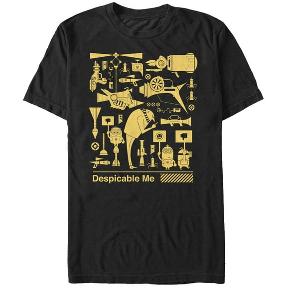 Men's Despicable Me 3 Minion Worker Strike  Graphic Tee Black Small