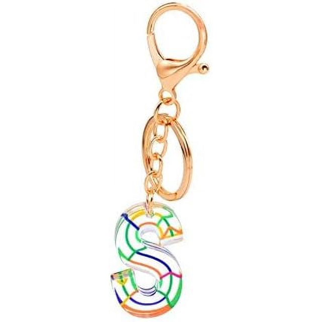 Letter Keychain,26 Letters A-Z Decorative Letter Keychain,Name Keychain for Women Girls Men Teenager Gift