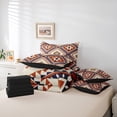 thumbnail image 6 of jejeloiu Southwestern Aztec Geometric 7-Piece Bedding Comforter Set,Rustic Western Boho King Bedding Sets,Orange Beige Triangle Rhombus Bed Sheets For Teens,Ultra Soft Home Decor Reversible, 6 of 8