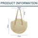 thumbnail image 2 of Bolsos de paja para mujer, bolsos de paja de maíz redondos tejidos a mano, bolsos grandes de playa de verano, bolso de hombro con asa tejida, 2 of 5