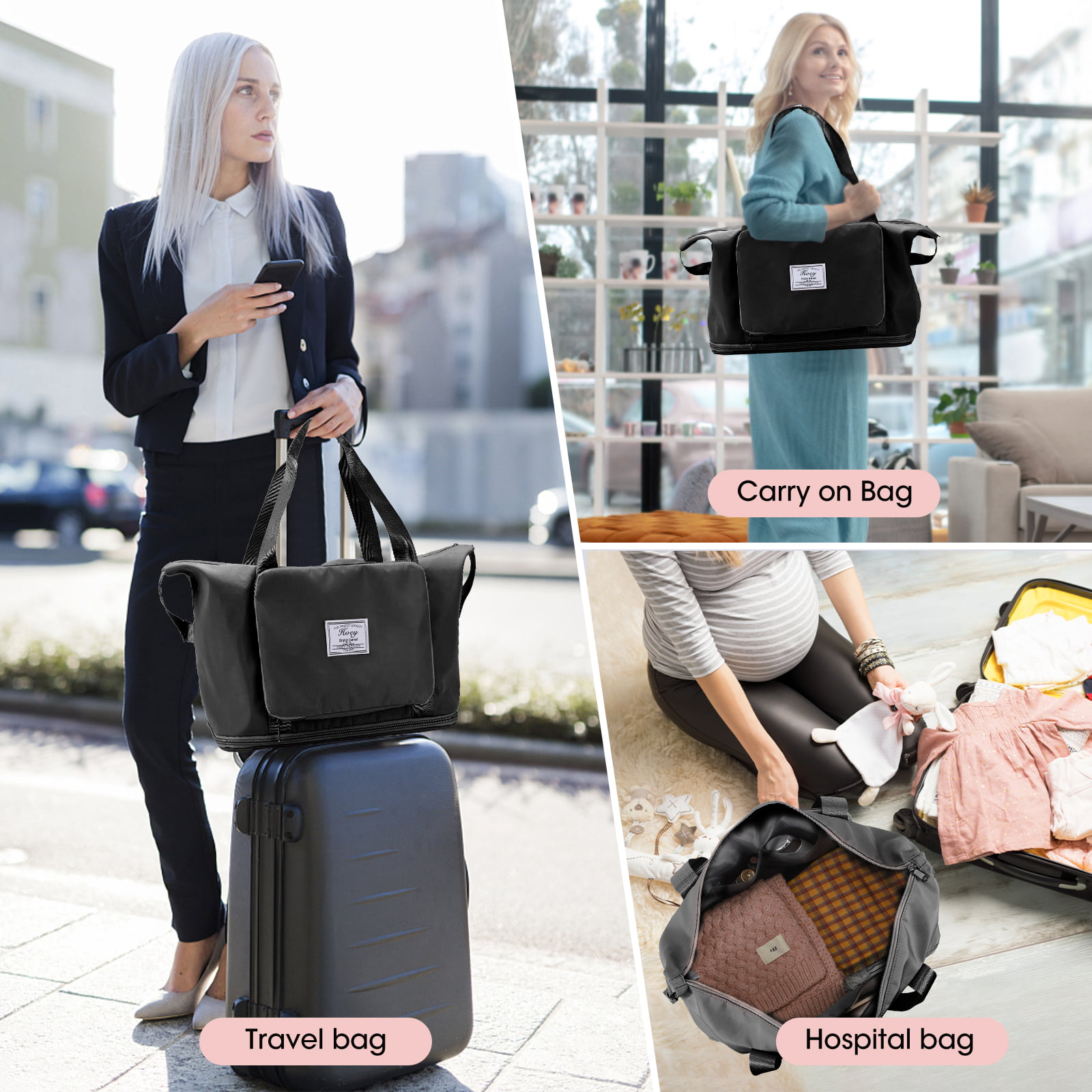 Taiuloo Travel Duffel Bag for Women, Large Expandable