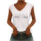 thumbnail image 1 of Camiseta sin mangas con cuello en V y estampado informal a la moda para mujer Pompotops lopia1000087, 1 of 4
