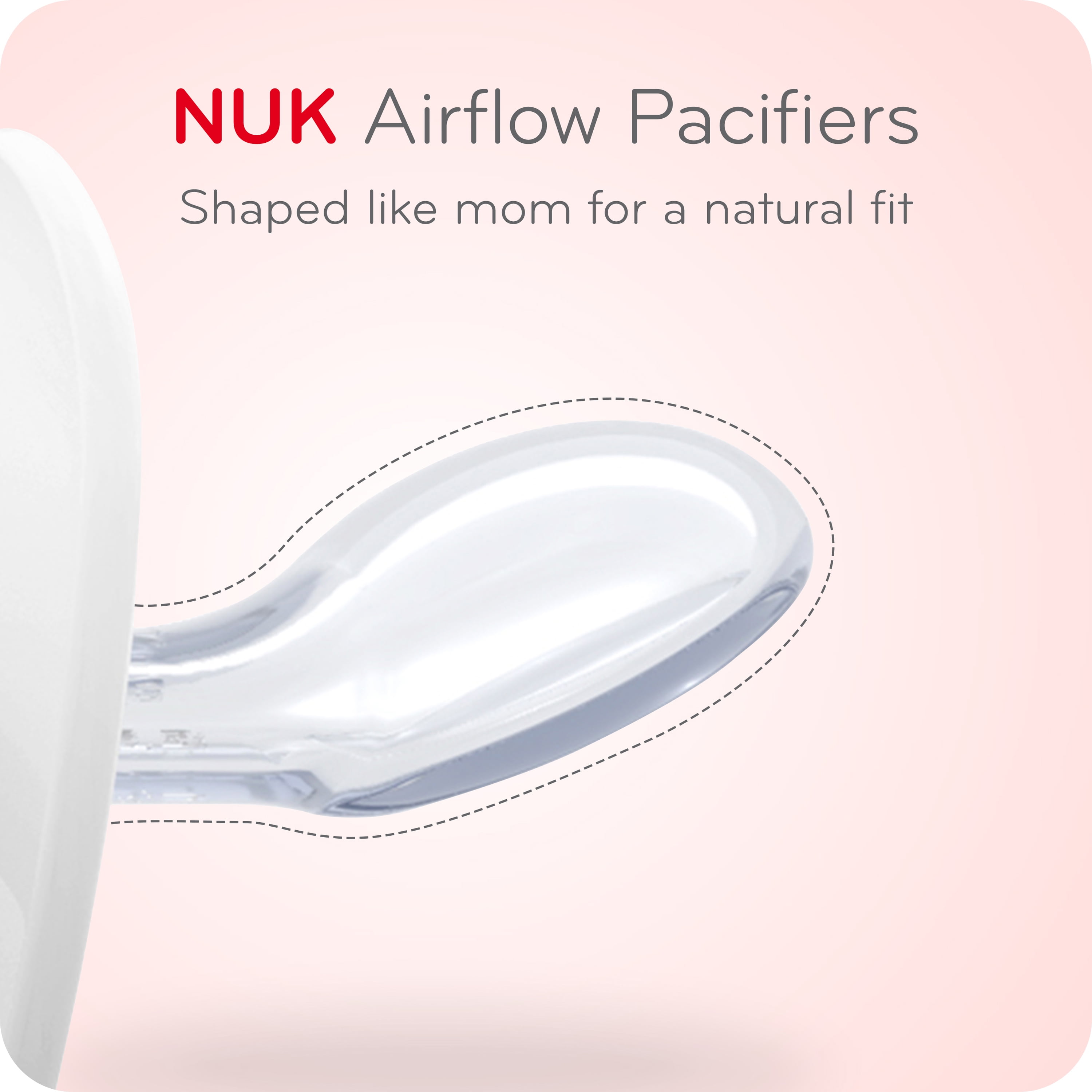 NUK Airflow Glow-in-the-Dark Pacifiers, 0-3 Months, 2-Pack