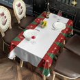 thumbnail image 2 of Meery Christmas Rectangle Table Clothes Xmas Trees Red & Green Snowflake Table Cloths 60x102inch Polyester Happy Holiday Washable Foldable and Durable Tablecloth for Dining Table Buffet Parties, 2 of 5