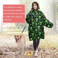 thumbnail image 5 of Wearable Blanket Hoodie,Alien Head Black Pattern Oversized Sherpa Blanket Hoodie with Super Pockets,Super Warm Fuzzy Pullover for Women & Men, 5 of 6