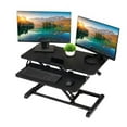 thumbnail image 2 of TechOrbits Standing Desk Converter - 32 Inch Adjustable Sit to Stand Up Desk Workstation, Particle Board, Dual Monitor Desk Riser with Keyboard Tray, Desktop Riser for Home Office Laptop, Black 32", 2 of 4