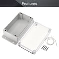 thumbnail image 3 of HUGFEGWE Junction Box ABS Plastic Dustproof Waterproof IP67 Universal Electrical Project Enclosure with Transparent Clear Cover and Fixed Ear 6.22" x 3.54" x 2.36" U2536-19149, 3 of 7