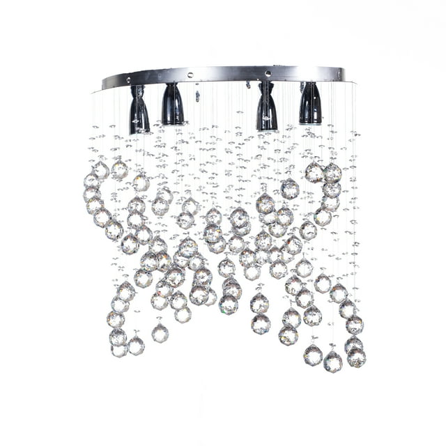 Candil de Cristal Cortado Gamalux Williams Krystal Átomo 4 Luces Metal Cristal Cortado