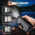 thumbnail image 3 of Hand Crank Solar Emergency Radio with LED Flashlight 2000mAh Portable AM/FM Weather Radio for Outdoor /Black, 3 of 5