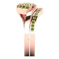 thumbnail image 3 of 0.45 ct Brilliant Round Cut Natural Peridot 18K Rose Gold Solitaire with Accents Engagement Bridal Wedding Ring Band Set size 6.5, 3 of 7