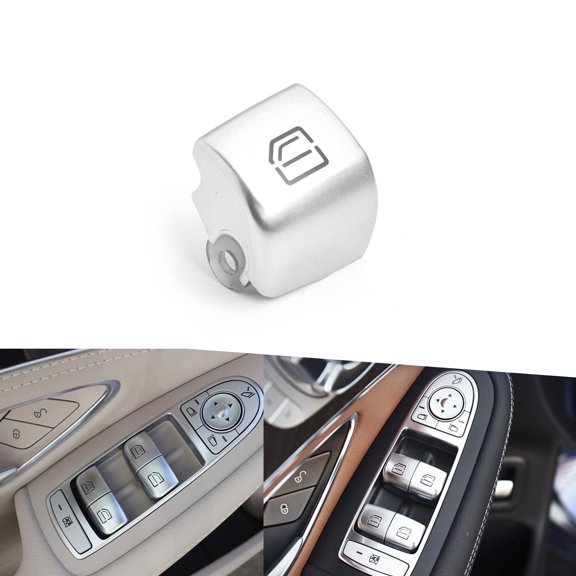 Xotic Tech Silver Car Window Control Power Push Button Cap Replacement,Window Glass Lift Master Switch Repair Cover,Compatible with Mercedes Benz C E S GLC Class W205 W213 W222 W253 X253 (Front Left)