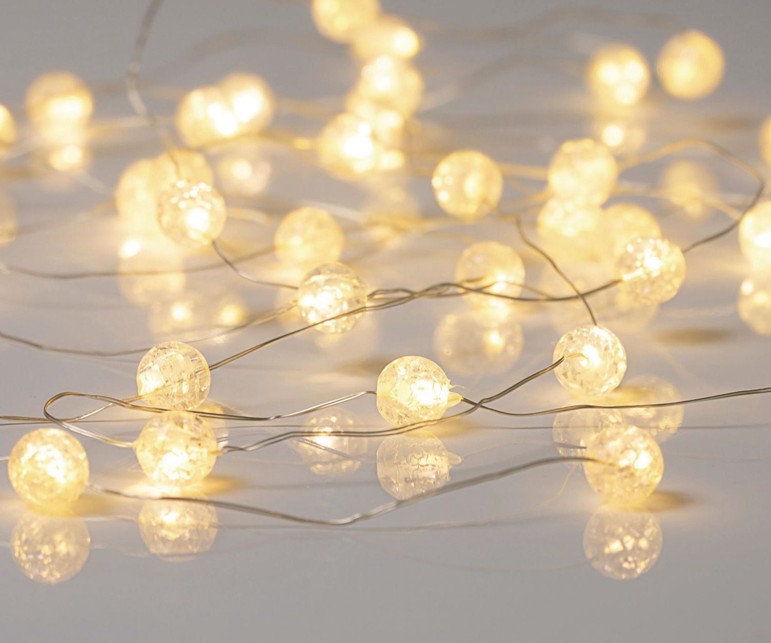 Merkury Innovations Cracked Orbs Silver Wire LED String Lights, Cracked Orbs String Lights