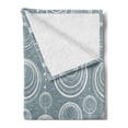 thumbnail image 2 of Geometric Soft Flannel Fleece Blanket, Inner Spirals Ellipse Forms with Wavy Horizontal Short Lines Abstract Modern, Cozy Plush for Indoor and Outdoor Use, 50" x 60", Blue Grey Dust, by Ambesonne, 2 of 5
