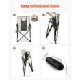 thumbnail image 5 of Folding Camping Chair with 3 Reclining Positions High Back Padded Armrest Headrest 260lbs Capacity Portable Outdoor Beach Lawn Sports Travel Chair, 5 of 6
