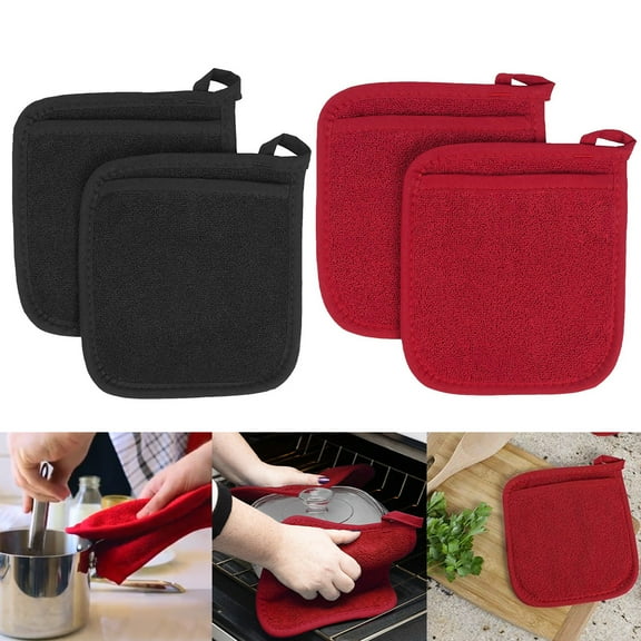 Fznkrag 2Pack Pot Holders for Kitchen Soft Polyester Pot Holders Sets Oven Hot Pads 7.9 x 7.9 Inch