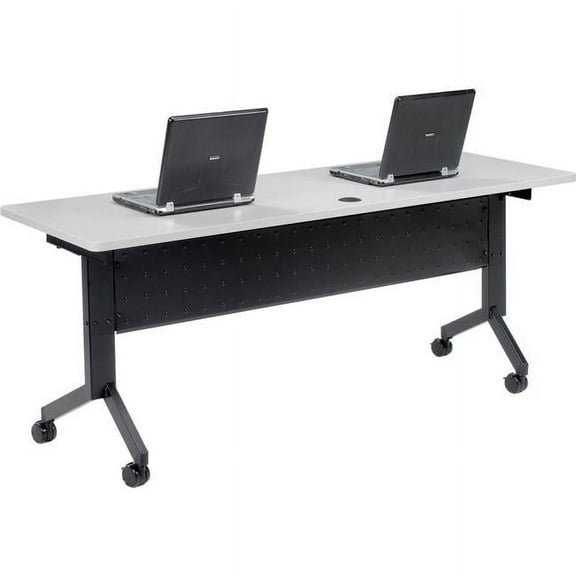 Interion Training Table with Flip Top - Gray - 72 x 24 in.