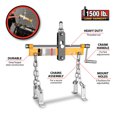 thumbnail image 2 of Performance Tool W41036 3/4-Ton Engine Leveler w/ Crank Handle, Three-Position Chain, Drop-Forged Steel Hooks, Yellow, 2 of 8