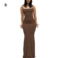thumbnail image 3 of serony Jupe Longue Robe Moulante Vêtements de Fête Bretelles Cami Sans Manches Multicolore Peau Proche Multifonction Attrayant Marron/s, 3 of 9