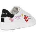 thumbnail image 3 of Guess Rockies Women's Lace Up Leather Logo Print Trainers In White Size 8.5, 3 of 6