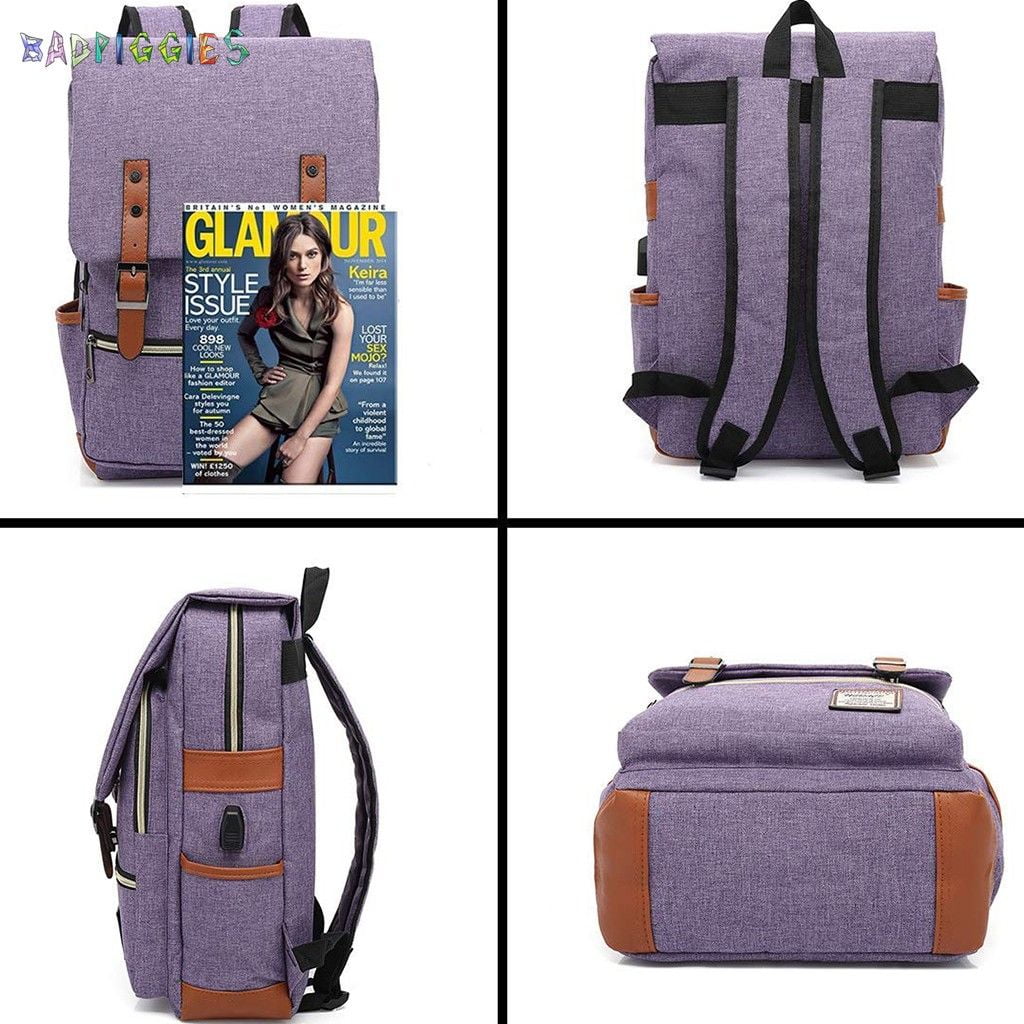 BadPiggies Vintage Travel Backpack for Women Men Satchel Rucksack