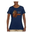 thumbnail image 2 of Wild Bobby, Basketball Fingerprint It's In My DNA, Sports, Women Graphic Tee, Navy, Small, 2 of 5