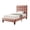 Pink, variant on HomeRoots Blush Solid Wood Full Tufted Upholstered Velvet Bed