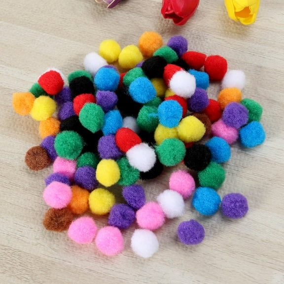 HONMEET Pom Poms for Crafts, Projects, Outfits & Bags - 100 Pieces Assorted Colors for Uses