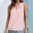 thumbnail image 2 of SNKSDGM Female Womens Tank Tops Dressy Casual Plus Size Spaghetti Strap Tank Top Cropped Ladies Fashion Casual Court Lock Round Neck Sleeveless Vest T Shirt Top 1 L, 2 of 8