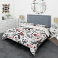 thumbnail image 3 of Designart 'Paris Eiffel Red Hearts I' Mid-Century Modern Duvet Cover Set, 3 of 4
