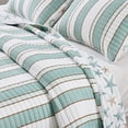 thumbnail image 2 of Coastal Quilt Set - Lightweight, Soft, All-Season - 2-Piece Reversible Striped Bedding Set (Twin / Twin XL, Montauk Stripe), 2 of 6