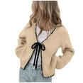 thumbnail image 2 of Suéter de mujer, abrigo informal de color liso, cárdigan holgado, chaqueta de manga larga, blusa para mujer, 2 of 3