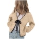 thumbnail image 2 of HongQid Women's Chunky Knit Open Front Sweater Long Sleeve Loose Short Cardigan Outerwear Coats, 2 of 3
