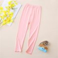 thumbnail image 2 of Ruyang Girls Thin Leggings Solid Color Basic Ankle Length Bottoming Pants Soft Ruffle Footless Stretchy Tights for Kids Baby, 2 of 4