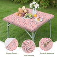thumbnail image 4 of Pink Cow Heart Pattern Square Fitted Tablecloth with Elastic Edge,Square Table Cover,Washable Elastic Table Cover for Home Kitchen Party Decor 36"x36", 4 of 6