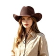 thumbnail image 3 of LILIYA Packable Western Cowboy Hat for Women and Men, Lightweight Travel Hats with Adjustable Fit, Wide Brim Sun Protection Headwear for Camping Hiking and Holiday Trips, 3 of 5