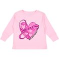 thumbnail image 3 of Inktastic Breast Cancer Awareness- Pink Ribbon Around Heart Boys or Girls Long Sleeve Toddler T-Shirt, 3 of 5