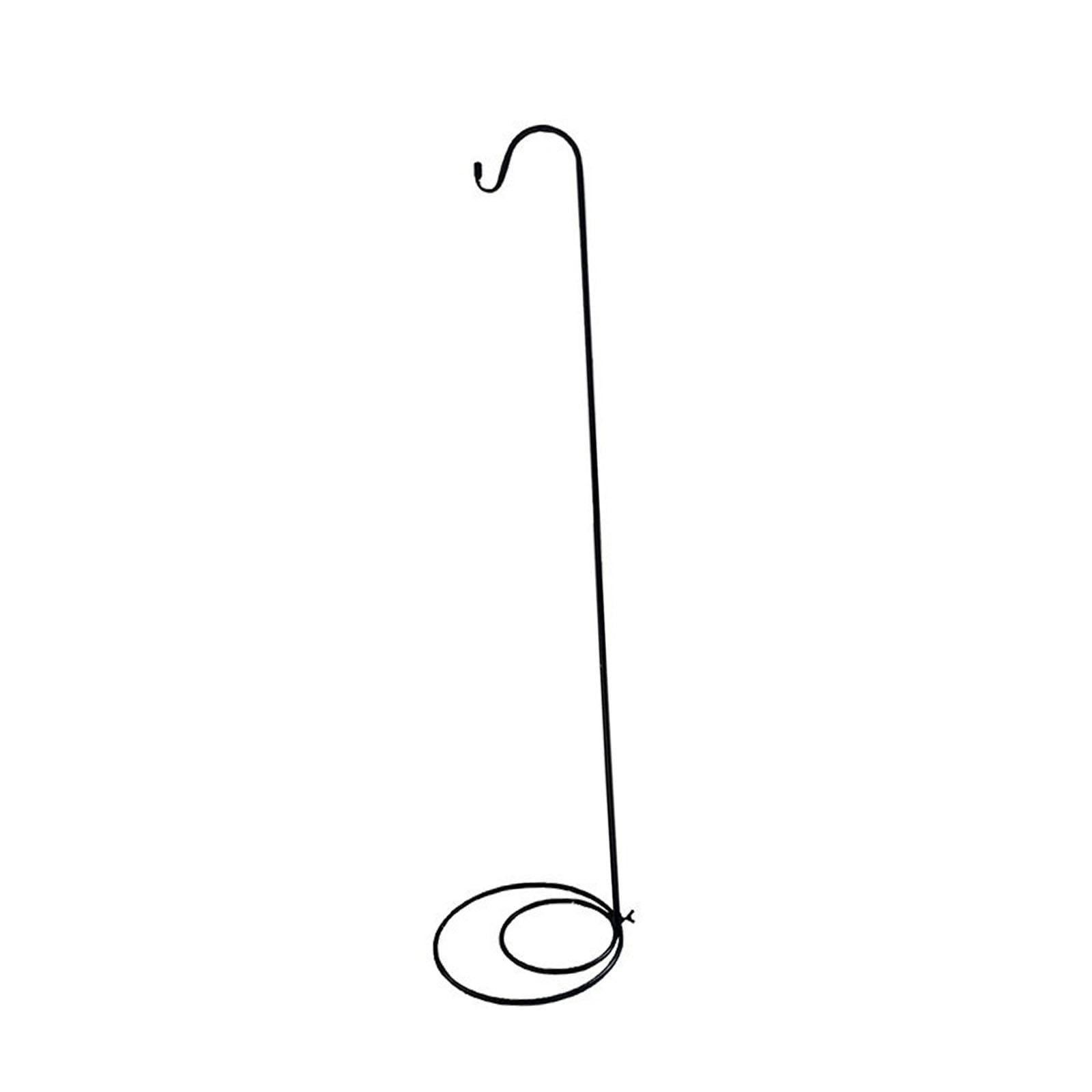Miulika Display Hanger Shepherds Hook Stand Porch Iron Hook with Flat Base for Wind Chimes Bird Feeder Flowerpot Plant Baskets Patios