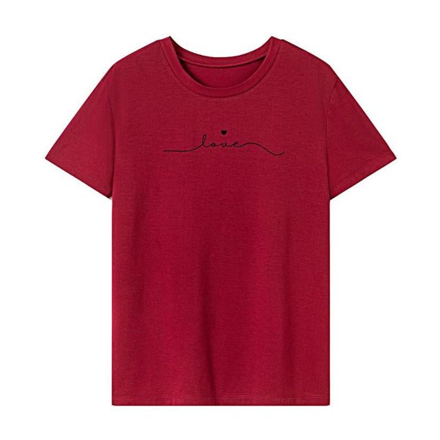Camiseta para mujer, camisa de cuello redondo, corte regular, tops de verano para vacaciones en la calle M