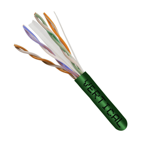Vertical Cable 064 Series 1000ft Cat6A Shielded Solid Network Cable - Green