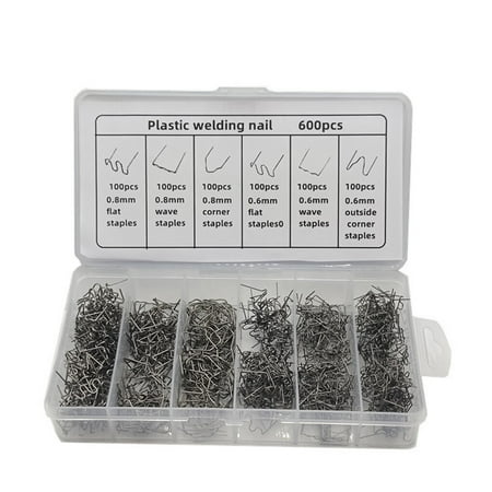 

3000/1200/600pcs Welding Nail Spring Steel Automobile Bumper Accessories Stapler Welder Welding Machine Part Bumpers Repair Tool Box-packed/600pcs