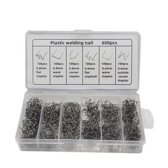 ziyahi 3000/1200/600pcs Welding Nail Spring Steel Automobile Bumper Accessories Stapler Welder Welding Machine Part Bumpers Repair Tool Box-packed/600pcs