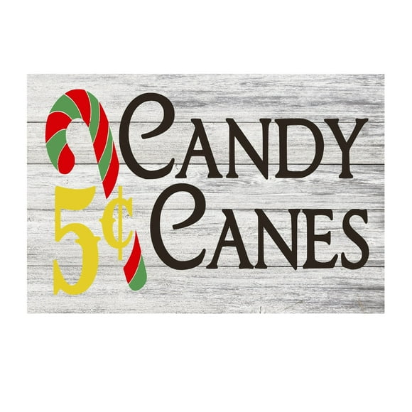 PhotoSteel 5 Cent Candy Canes Christmas Decor Metal Sign - 12" x 8"