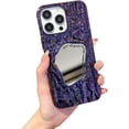 thumbnail image 6 of Designed for iPhone Case,Luxury Tin Foil Pleated Electroplated Sparkly with Make Up Mirror Shockproof Protective Cover Phone Case (iPhone 12,Black), 6 of 6