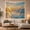 Coastal Sunrise, variant on Tropical Sunrise Over Ocean Beach with Palm Trees, Serene Coastal Scene for Beach Lovers, Coastal Home Decor Housewarming Gift Tapestry Wall Hanging for Bedroom, Living Room and Dorm