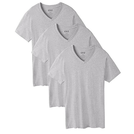 CYZ Men's 3-PK 100% Cotton V-Neck T-Shirt (Best 100 Cotton T Shirts)