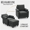 thumbnail image 5 of Aukfa Accent Chair with Storage Ottoman & Cup Holders, Convertible Sleeper Recliner Lounge Chair with Adjustable Backrest, USB-C Port & Side Pocket, Dark Gray, 5 of 8